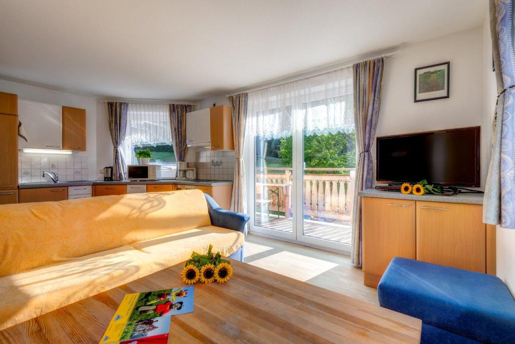 Ferienwohnung 1 Wohnküche 20qm mit Balkon, Westseite